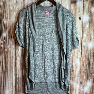 Body Central XL Woman’s Grey long Open Front Sleeveless Vest Cardigan